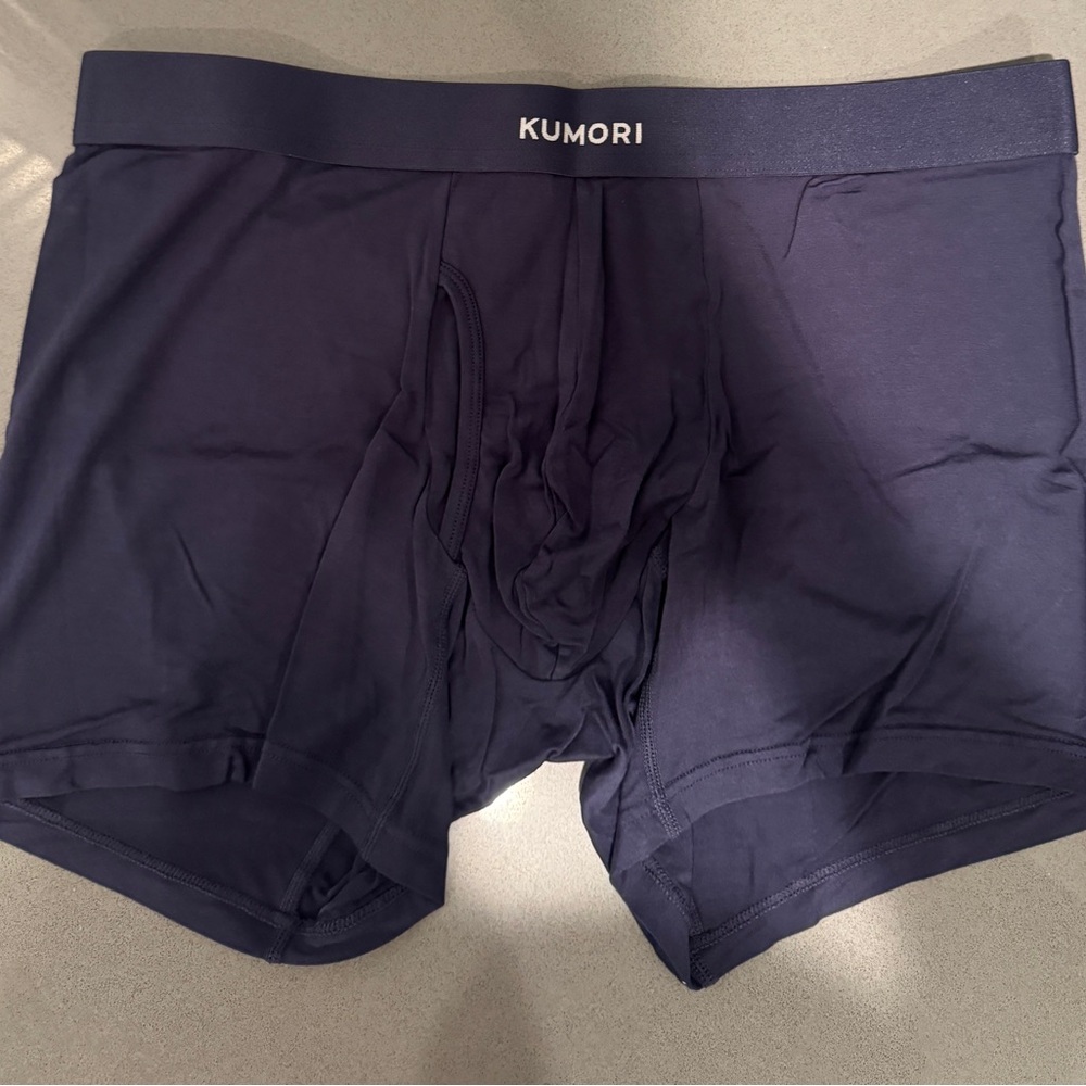 Kumori Men’s Bamboo Boxer Briefs – Size Large – Navy – New
